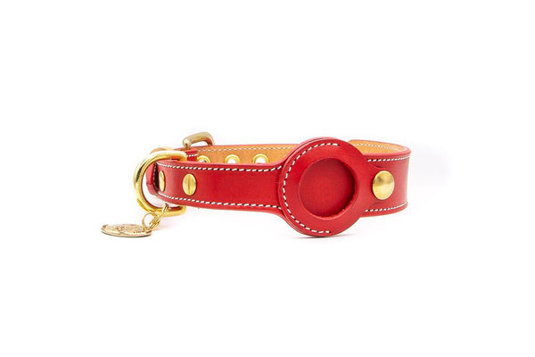 Compatible with Apple, OEM Soft Vegetable Tanned Leather GPS Tracker Case Airtag Leather Dog Collar