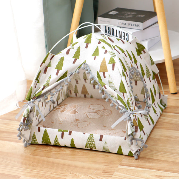 Cat Tent With Enclosed Pet Bed