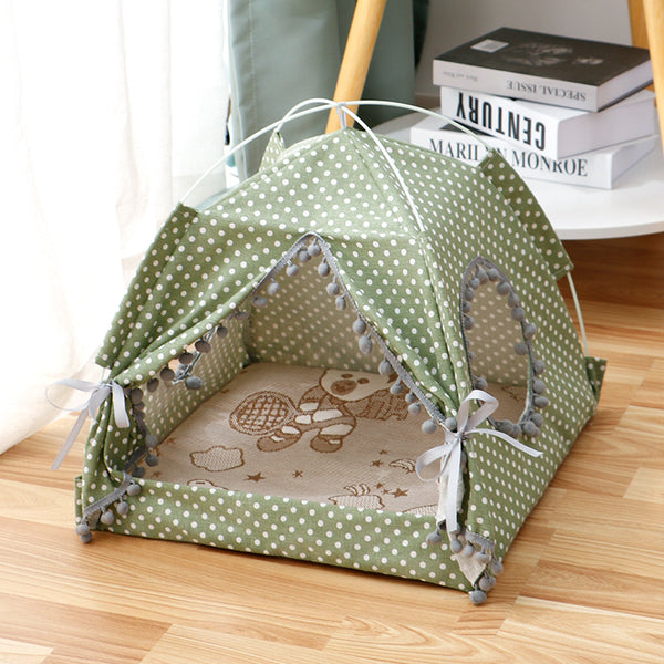 Cat Tent With Enclosed Pet Bed